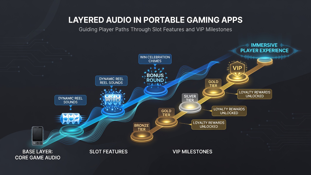 Illustration der Integration von VIP-Meilensteinen durch dynamische Sound-Layer in mobilen Apps