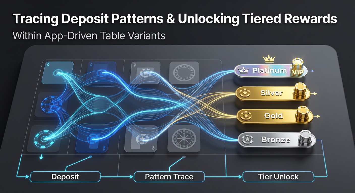 Diagramme zeigen Einzahlungsmuster in mobilen Casino-Apps mit Fokus auf Tischspiele und Belohnungsstufen
